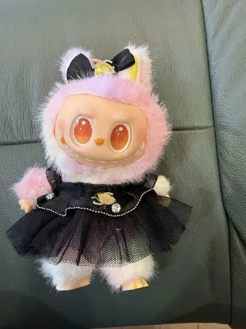 LABUBU 17cm 블랙 고져스 드레스 리본 2세트