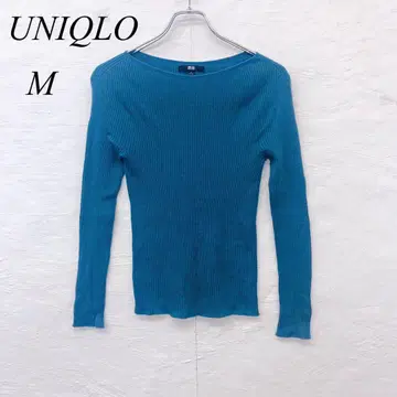 e5294 유니클로 울 100% 리브 니트 M 긴팔 베르데 파보네
