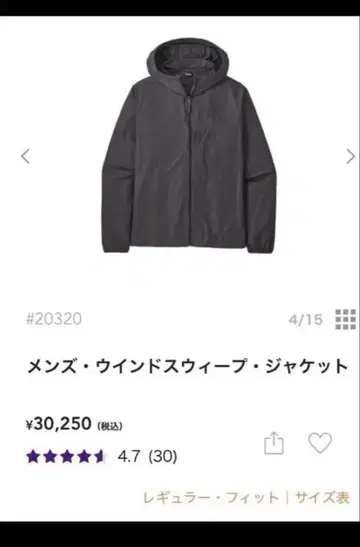 Patagonia 남성용 윈드스윕 자켓 블랙 M