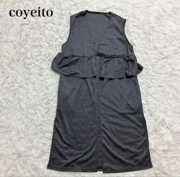 coyeito 슬리브리스 프릴 베스트 프론트 오픈 겉옷 빅 사이즈 루즈핏