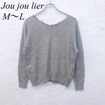 e5295 주줄리에 그레이 스웨터 레이스 포함 M~L 루즈핏 실루엣