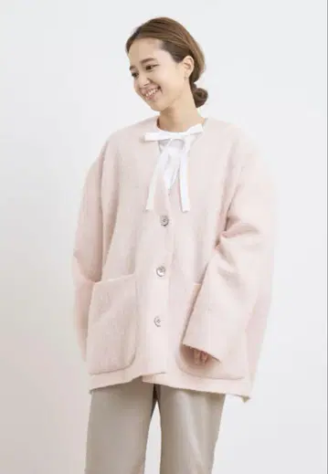 yori 울모헤어 샤기 자켓 라이트 핑크 당일 발송!!