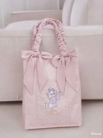 Areeam Disney 마리 리본 토트백 핑크