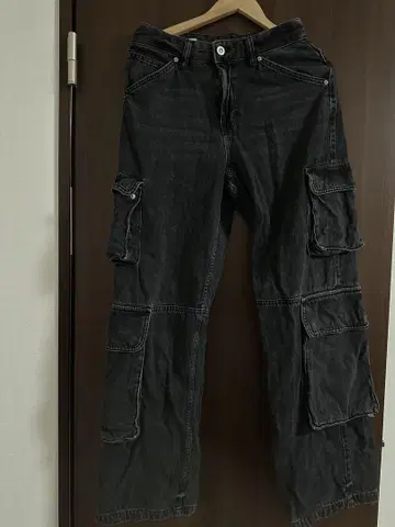 ZARA 다크 그레이 카고 데님 US29