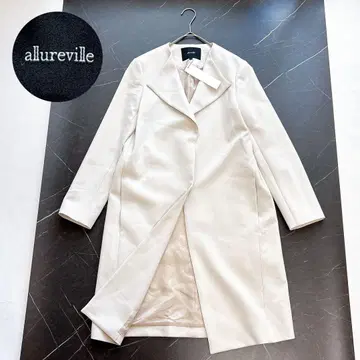 allureville 알아바일 코트 노카라 고급 베이지 무릎 기장
