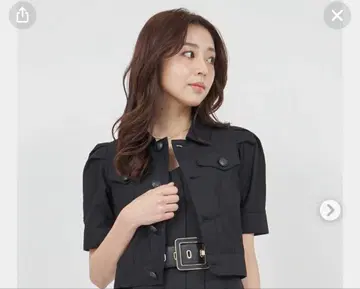 로얄 파티 블랙 반팔 데님 자켓