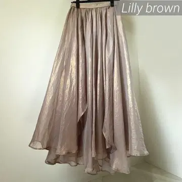 [ Lilly brown ] 쉬폰 플레어 롱 스커트 / 더스티 핑크