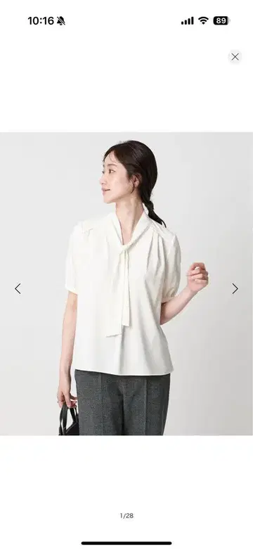 UNITED ARROWS 리본 포함 화이트 셔츠