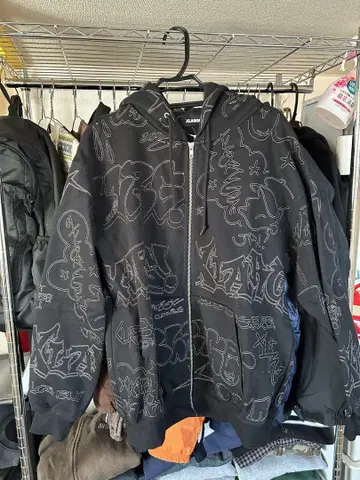 X-LARGE 그래피티 후드티 블랙