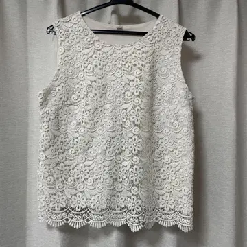 UNIQLO 완판템 아이보리 레이스 슬리브리스 상의 M