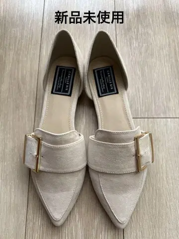 베이지 스웨이드 느낌 플랫슈즈 / 미사용 새상품 24~24.5cm