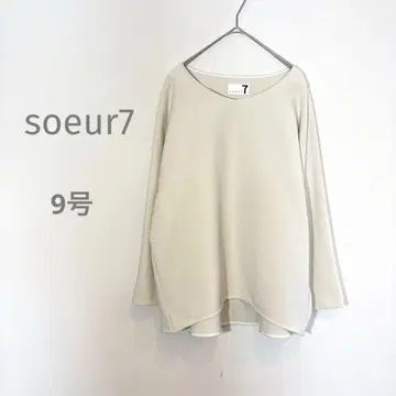새상품급 soeur7 돌먼 슬리브 블라우스 베이지 야마다야 9호