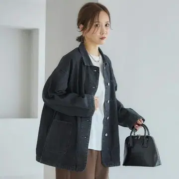 시마무라 다나카 리나 데님 자켓 L 사이즈 블랙