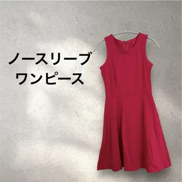 슬리브리스 미니 원피스 핑크