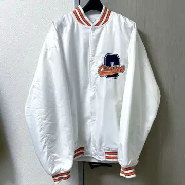 WEGO 화이트 바시티 자켓 나일론