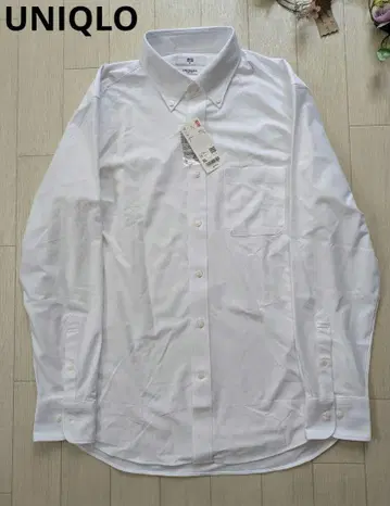 [ UNIQLO ] 슈퍼 논아이론 저지 슬림 셔츠 화이트