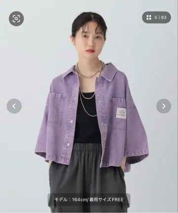렙심 BIG 데님 숏 5부 소매 셔츠