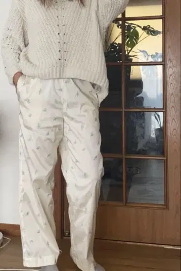 누키테파 자수 팬츠