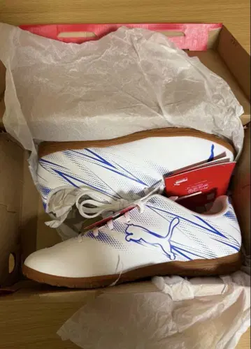 Puma 풋살화 화이트/블루 박스 포함