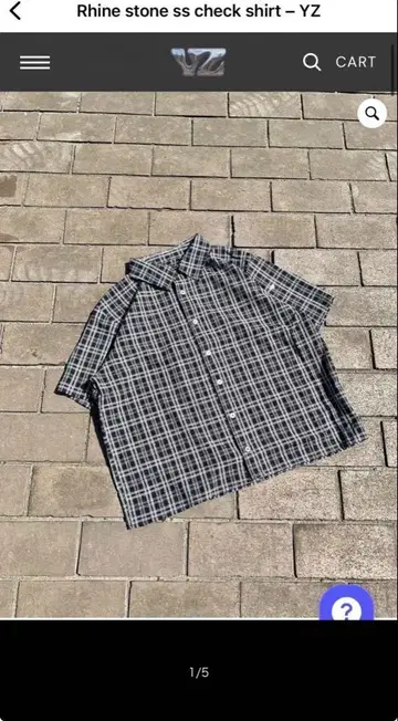 Younger Song Rhine stone ss check shirt