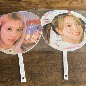 CHAE YOUNG 양면 프린트 부채 2종