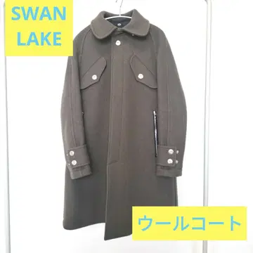 SWANLAKE 다크 브라운 울 피코트