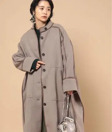 FREAK'S STORE 파이핑 울 코트 프리 사이즈