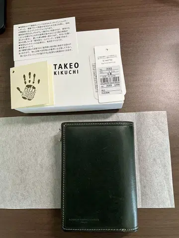 TAKEO KIKUCHI 접이식 지갑 다크 그린