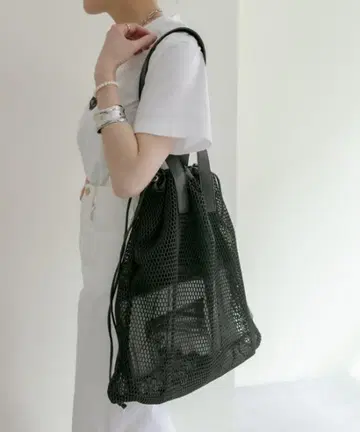 ear PAPILLONNER 블랙 메쉬 토트백