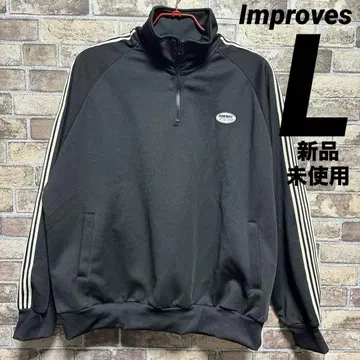 하프 지퍼 원 포인트 자수 저지 자켓 improves