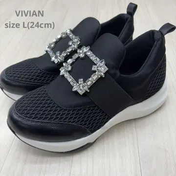 VIVIAN 비쥬 버클 밴딩 슬립온 스니커즈 24cm L