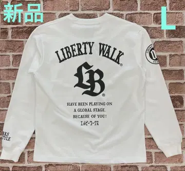 LIBERTY WALK 상의 긴팔 T셔츠 화이트 프린트 로고