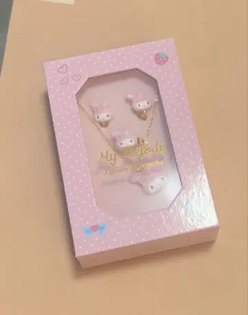 My Melody 목걸이 귀찌 세트