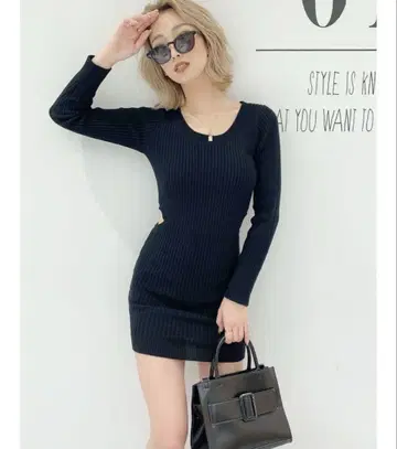 gyda 사이드 오픈 니트 원피스