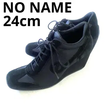 NO NAME 노네임 웨지솔 힐 스니커즈 블랙 38
