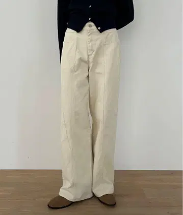 정가 9,790엔 Didot.showroom 디자인 스티치 코튼 팬츠