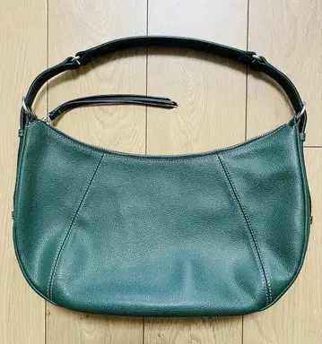 최종 가격 고품질 [미사용 레벨] [츠치야 가방] 그린 가죽 숄더백