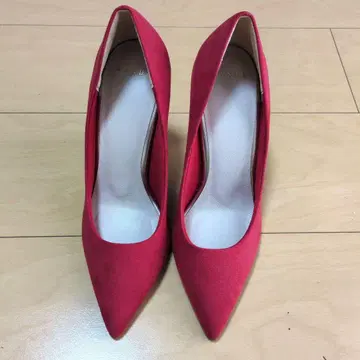 RANDA 빨간색 스웨이드 하이힐 약 10cm