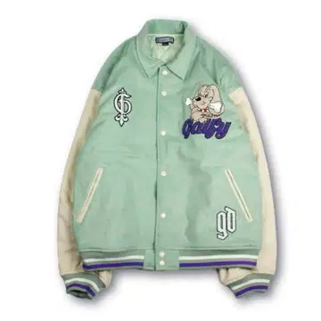 GALFY CRUTCH BRAND 갈피 바시티 자켓 민트 그린