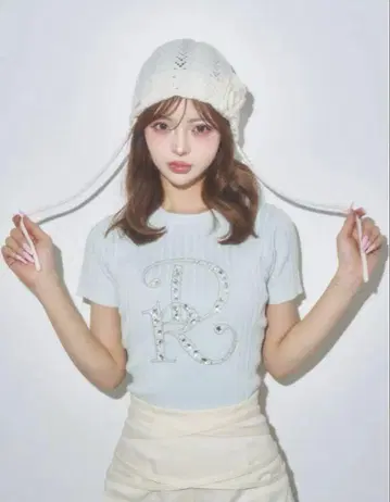 Darich 다리치 DR 비쥬 리브 니트탑 SAX 스카이블루