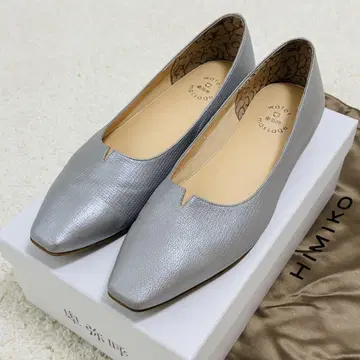 HIMIKO 실버 그레이 플랫 펌프스 25.0cm