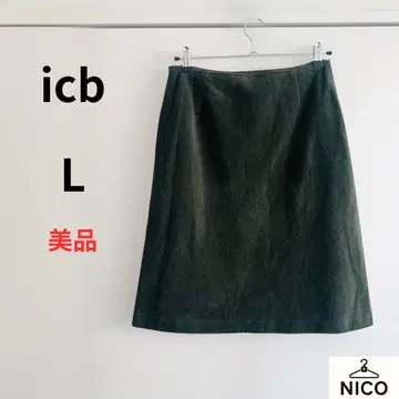새상품급 icb 아이씨비 코듀로이 스커트 빅 15 카키 가을/겨울/봄