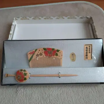 본쓰게 꽃무늬 헤어콤과 빗 세트