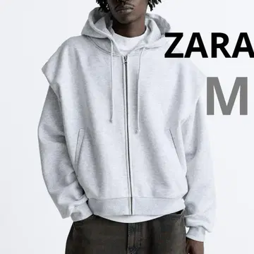 ZARA 집업 후디 숏 기장 그레이 후드티
