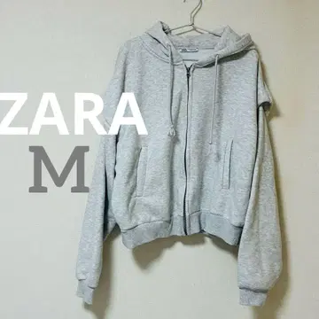 ZARA 집업 후디 숏 기장 그레이 후드티