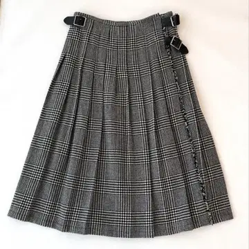 오닐 오브 더블린 플리츠 울 롱 글렌체크 랩스커트
