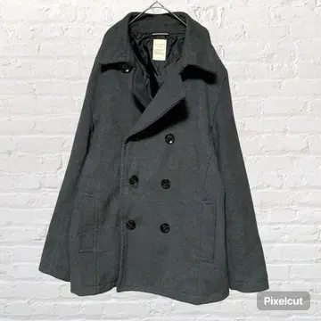10753 백넘버 피코트 그레이 L 숏코트 구제 의류