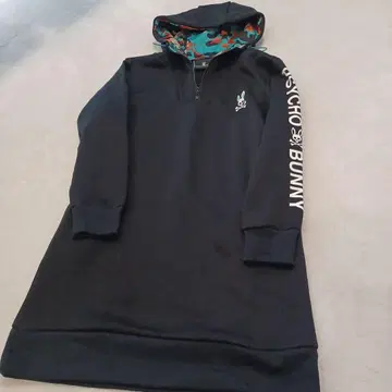Psycho Bunny 후드 부착 원피스 블랙