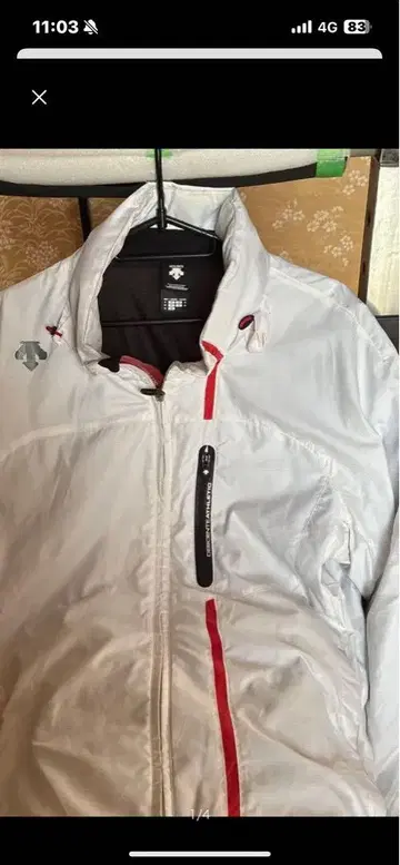 DESCENTE 화이트 나일론 자켓 셋업