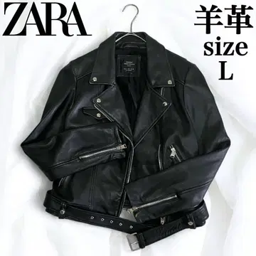 새상품급 ZARA 자라 천연 가죽 램 가죽 더블 라이더 자켓 L